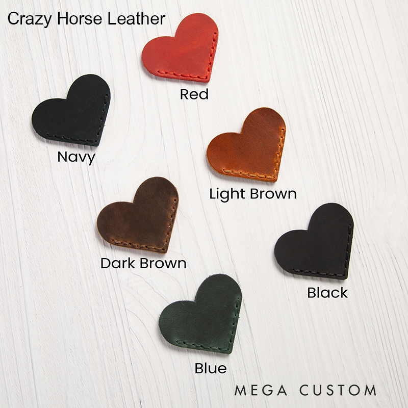 Personalized Leather Magnetic Book Mark Engraved Heart Bookmark with Name Custom Reader Gift for Him Journal Accessory