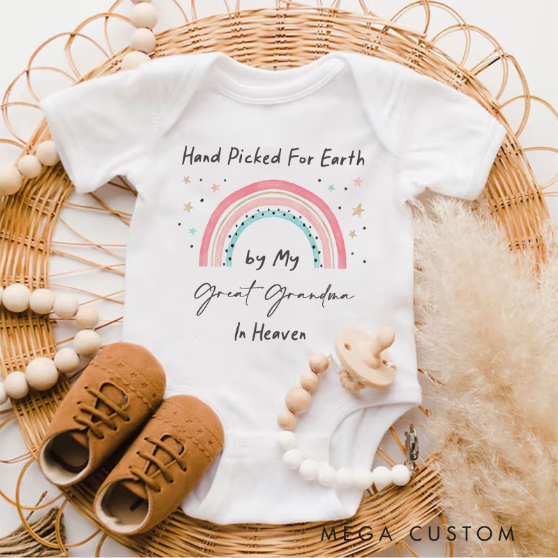 Personalized Handpicked for Earth Onesie in Heaven Onesie Baby Bodysuit Announcement Onesie Heaven Sent Onesie New Baby Gift Baby Shower Gift