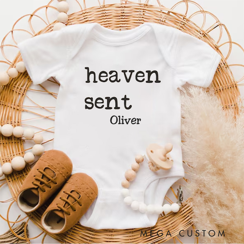 Personalized Handpicked for Earth Onesie Heaven Sent Onesie in Heaven Onesie Baby Bodysuit Baby Shower Gift Baby Announcement Onesie New Baby