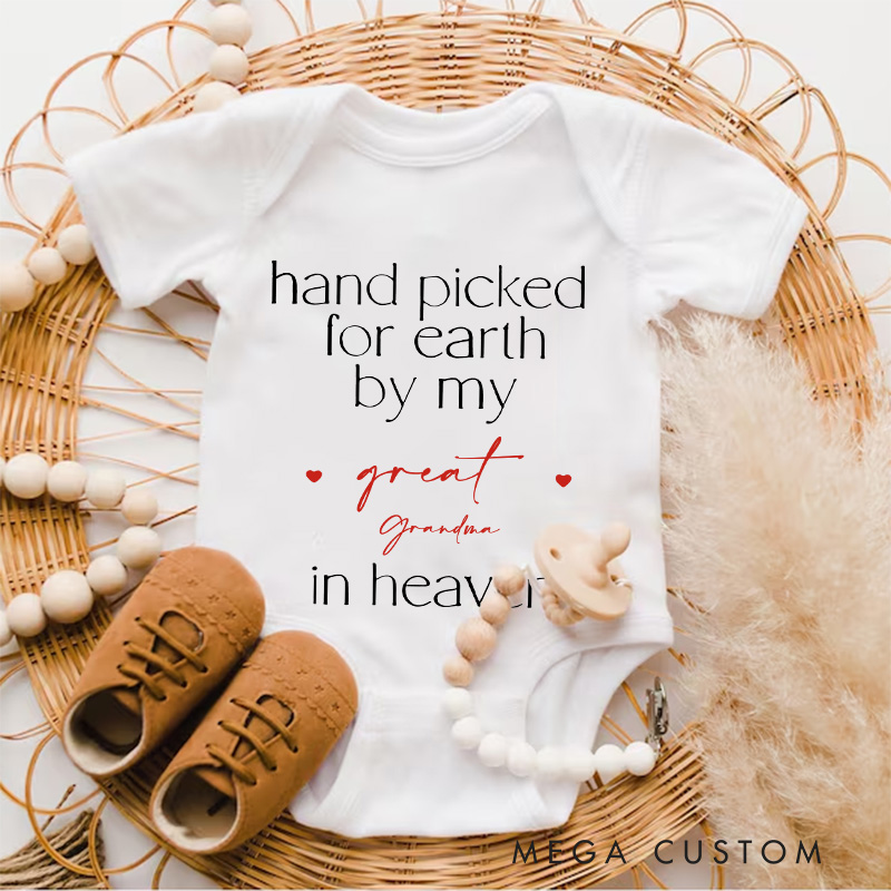Personalized Handpicked for Earth Onesie in Heaven Onesie Custom Baby Bodysuit Baby Announcement Onesie Heaven Sent Onesie Baby Shower Gift New Baby
