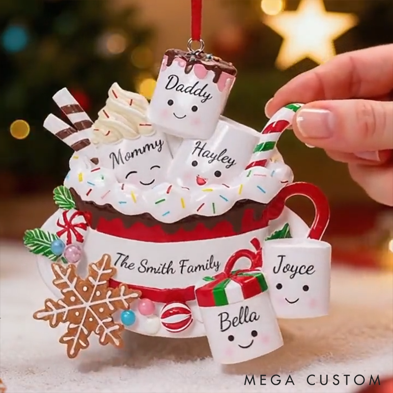 Personalized 2025 Christmas Ornament with Family Member Name Family Ornament Family of 3 4 5 Ornament Christmas Keepsake