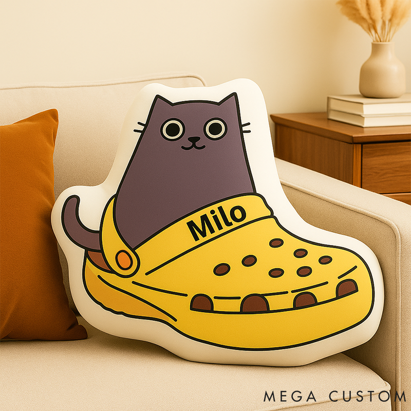 Personalized Cute Cat Throw Pillow Custom Pillow with Name Cute Plush Decor Gift for Kids Cat Lovers Home Decoration