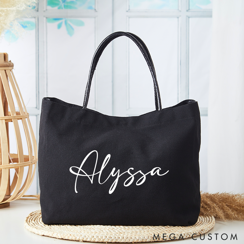 Personalized Tote Bag with Name Custom Name Bag Canvas Tote Bag Gift for Her