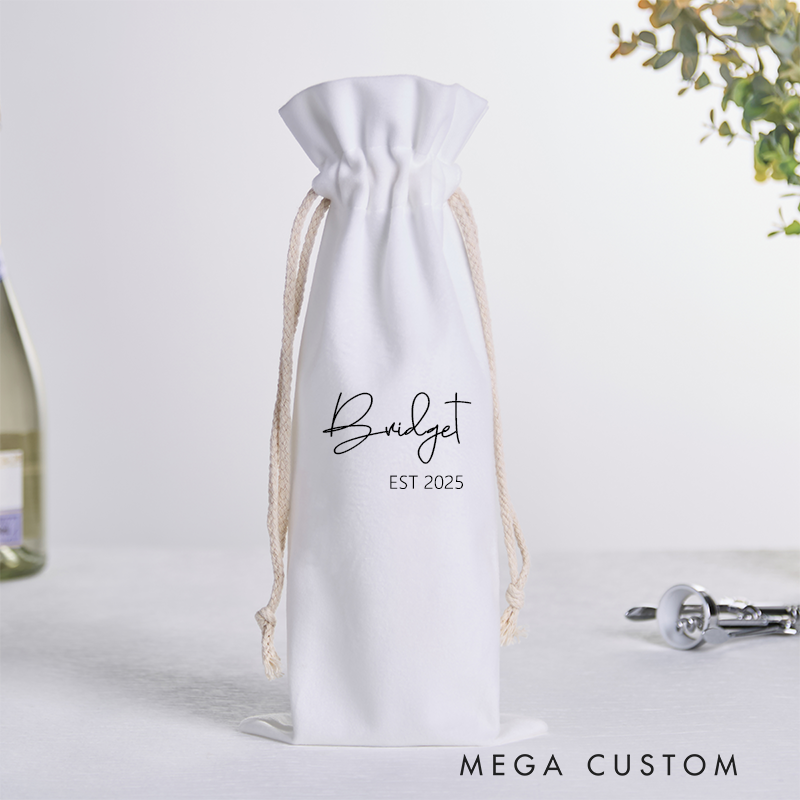 Personalized Wine Bag Custom Wine Bottle Gift Bag Reusable Wine Label Gift Bag Custom Gift Bags for Wedding Favors Graduation Gift