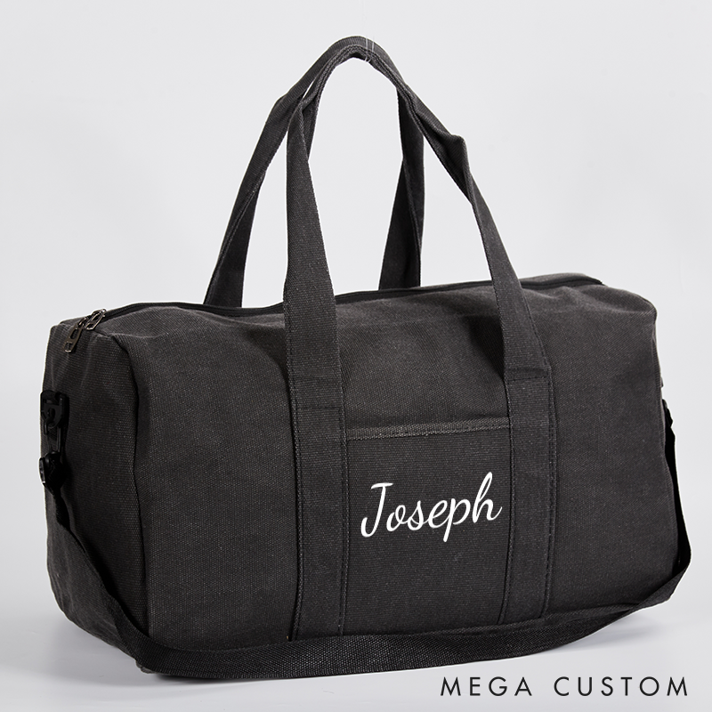 Personalized Canvas Duffle Bag for Him Weekender Bag Custom Canvas Duffle Bag Luggage Bag Gift For Him