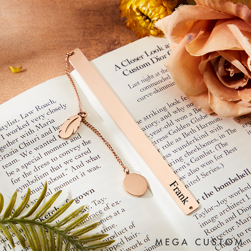 Personalized Metal Bookmark for Women Men Engraved Bookmark Gifts for readers Gift for Book Lover