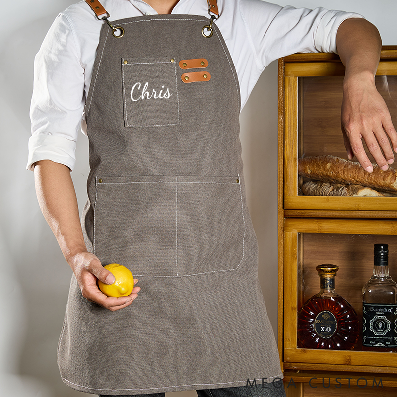 Personalized Canvas Apron with Name Housewarming Apron New Homeowner Gift Perfect Gift for Cooking Enthusiasts Kitchen Lovers Stylish Apron for Grilling