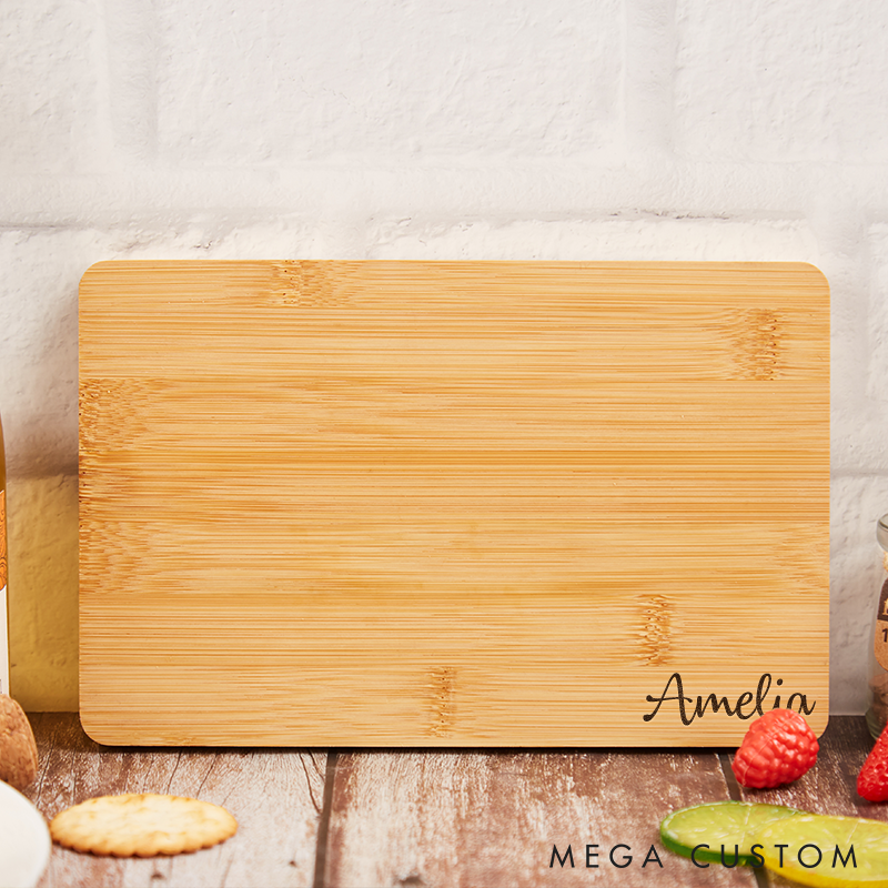 Personalized Bamboo Cutting Board with Name Custom Gifts for Kitchen Lovers Engraved Cutting Board for Cooking Wedding or Housewarming Gift  