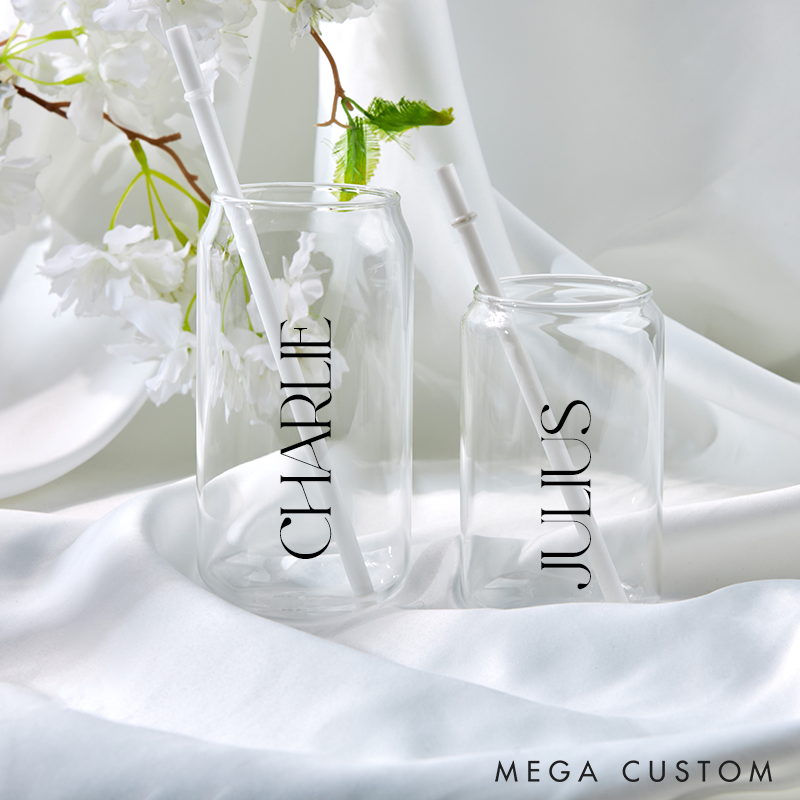 Personalized Glass Cups with Name Custom Water Glasses Clear Drinking Glasses for Beverages Parties and Gifts  