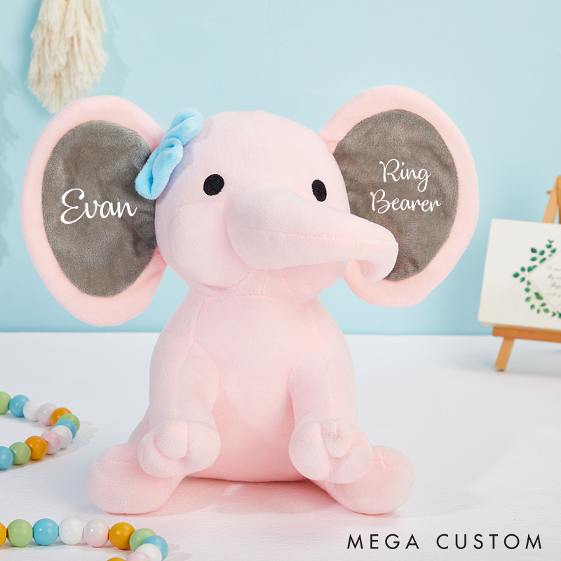 Personalized Elephant with Name Elephant Customized Elephant Baby Shower gift Newborn baby gift Welcome home Baby