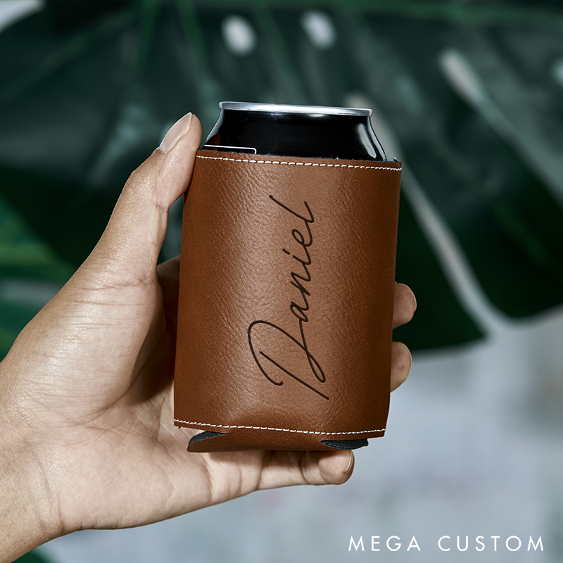 Personalized Can Cooler Custom Beer Can Holder Engraved Can Cooler Bottle Holder Gift for Him Groomsmen Gifts