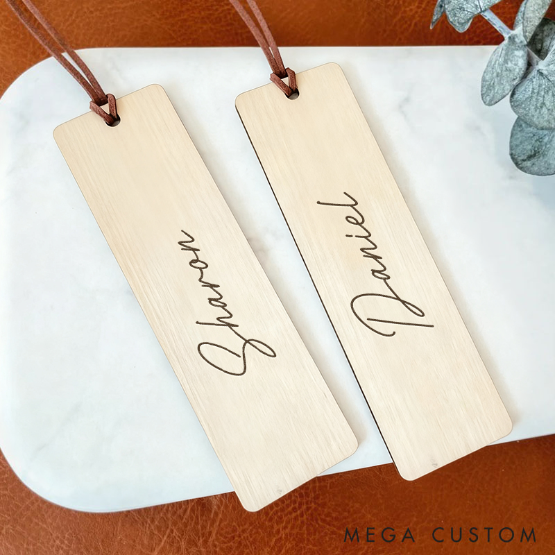 Personalized Wooden Bookmark with Name Custom Engraved Bookmark for Book Lovers and Gifts  