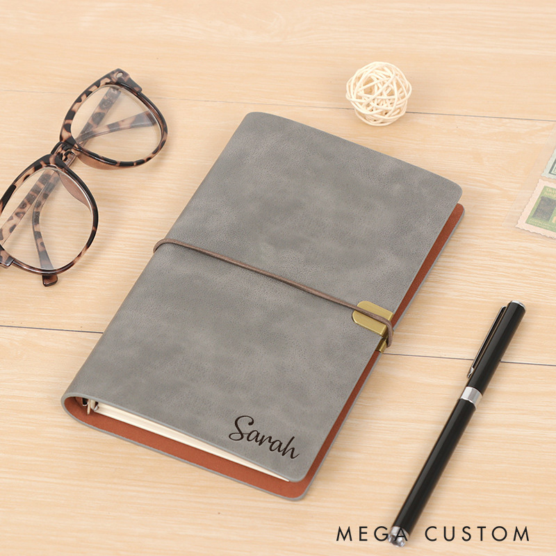Personalized Leather Journal Custom Journal with Name A6 Leather Journal Notebook Journal Gifts for Her