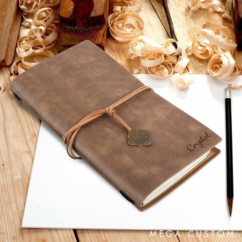 Personalized Leather Journals Custom Notebooks with Name Leather Notebook Engraved Journals Notebook for Writing Sketching and Travel Reader Gift