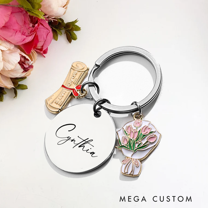 Personalized Keychain with Name Custom Graduation Graduation Keepsake Gift for Teacher Teens and Graduates  