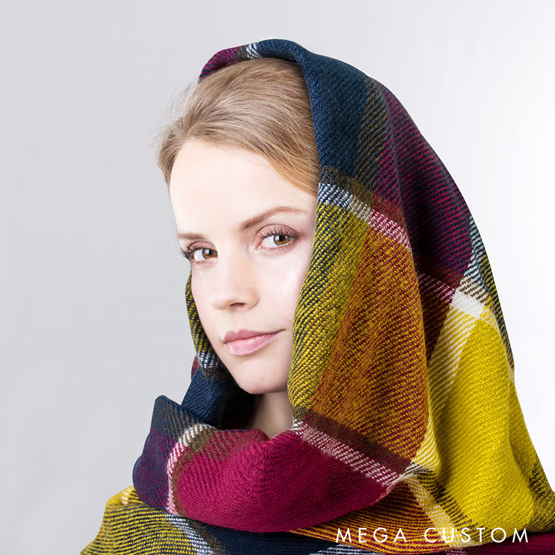 Personalised Name Embroidered Scarf for Men Custom Monogram Scarf Winter Long Scarves Gifts for Boyfriend Dad Husband