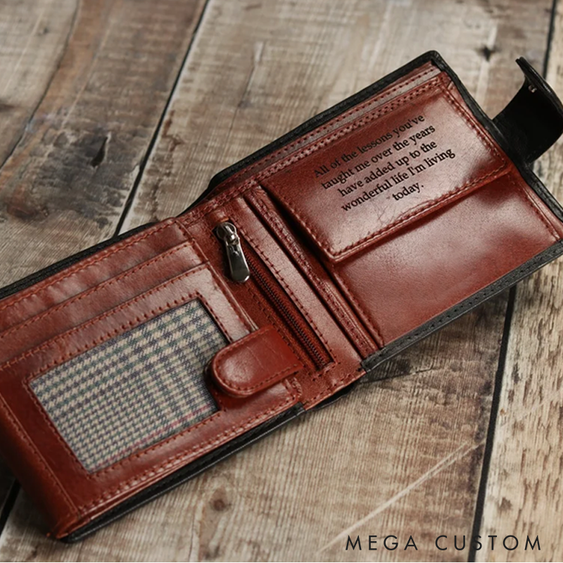 Personalized Leather Wallet for Men Engraved Leather Wallet with Name Mens Wallet Leather Wallet For Him Groomsmen Wallet Boyfriend Gift Dad Gift Husband Gift