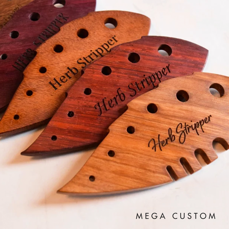  Personalized Leaf Stripper Custom Herb Stripper Remover Kitchen Gadget Tool Chef Gift Wooden Cooking Christmas Gift Stocking Stuffer