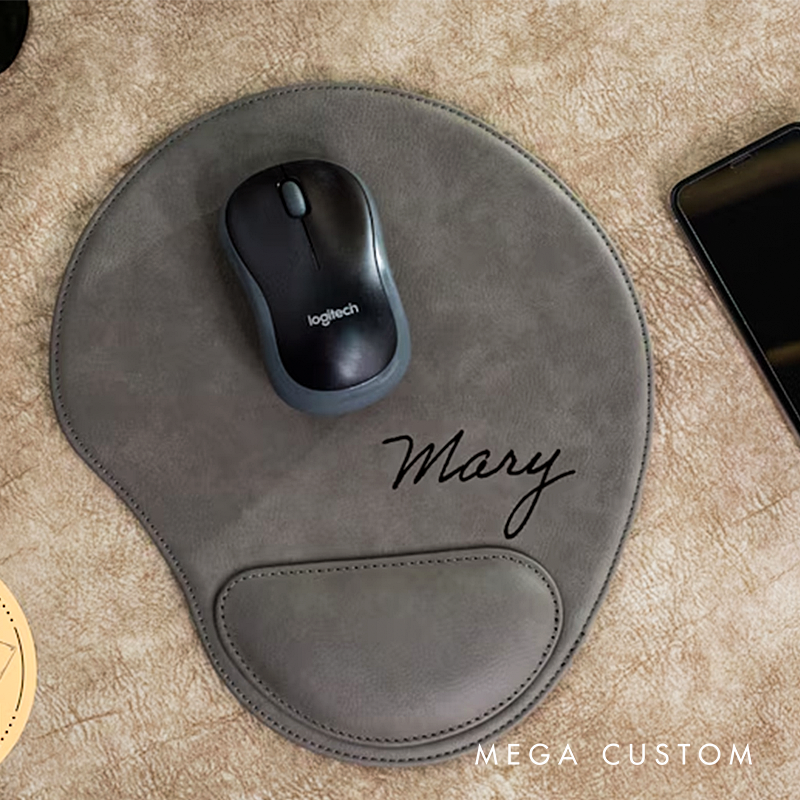 Personalized Mouse Pad Custom Leather Mouse Pa ,Coworker Gift Gift For Dad Boss Gift Gift for Him & Her Teacher gift Office Gifts