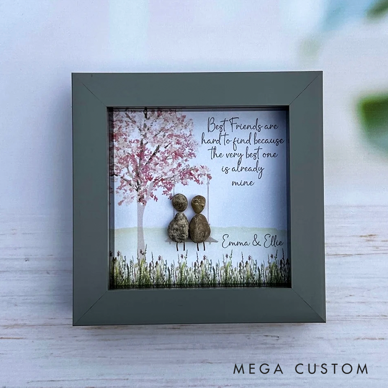 Personalised Best Friend Pebble Picture Friend Pebble Art Best Friend Birthday Christmas Gift For Her Christmas Friend Gif