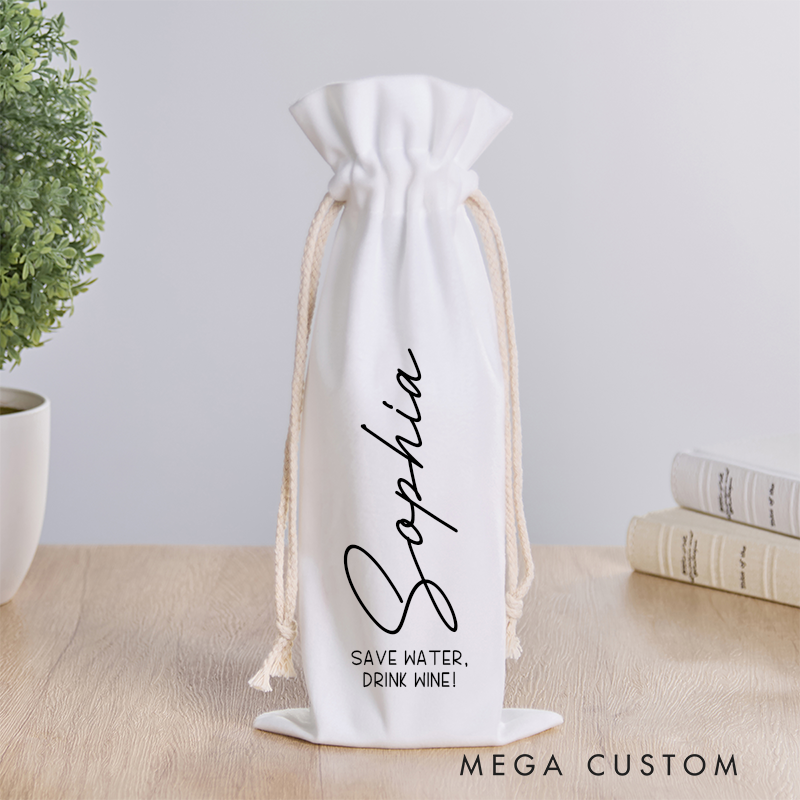 Personalized Wine Bag Custom Wine Bottle Gift Bag Reusable Wine Label Gift Bag Custom Gift Bags for Wedding Favors Graduation Gift