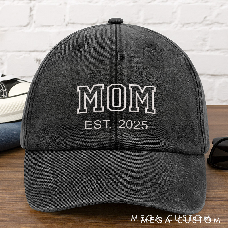 Personalized Mom Embroidered Hat Custom Dad Hat with Est Year Gift for New Mom Dad Vintage Baseball Hat Mother's Day Gift for Mom