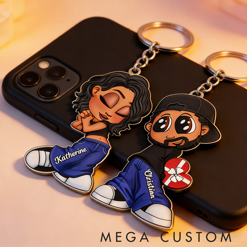 Personalized Heartfelt Metal Keychain Perfect Couples Holiday Gift Choice Romantic Keychain Gift for Partners
