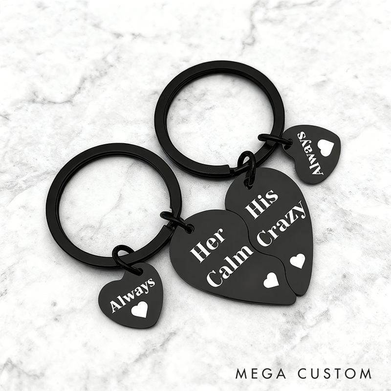 Personalized Couple Keychain for Boyfriend and Girlfriend Couple Gift for Him and Her Anniversary Keychain for Husband Wife His and Her Gift for Women Men Wedding Valentine's Day Birthday Gifts form Wife Girlfriend