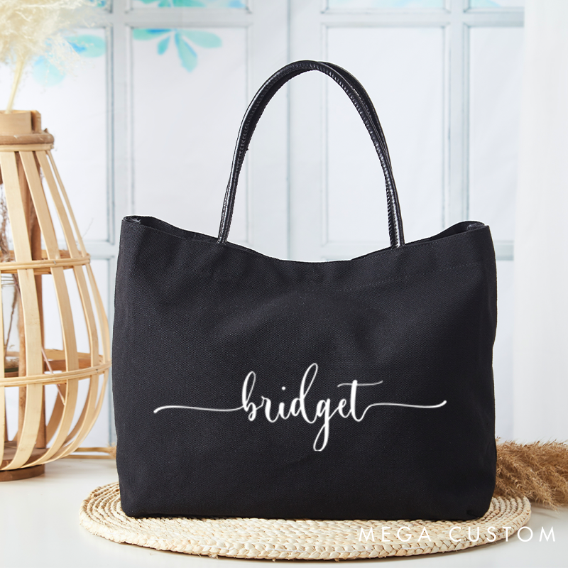 Personalized Tote Bag with Name Custom Name Bag Canvas for Her Tote Bag Gift for Her Bridemaid Gifts Bag Gift for Women