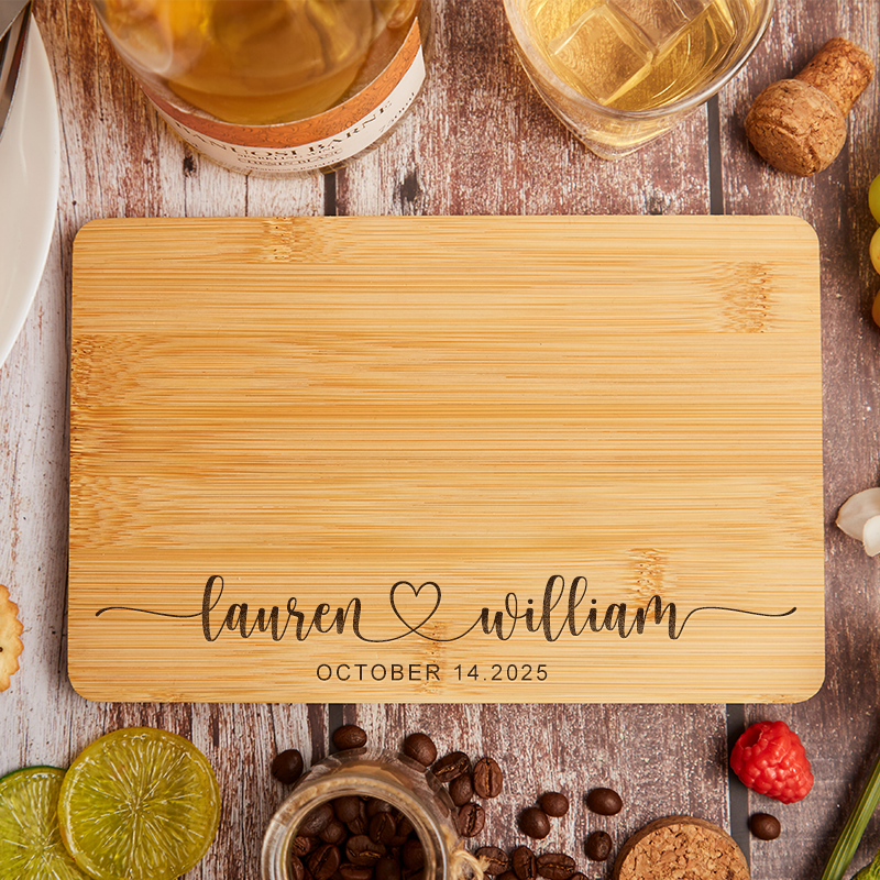 Personalized Cutting Board for Her Valentine’s Day Gift for Wife or Girlfriend Custom Engraved Wood Board Anniversary Gift
