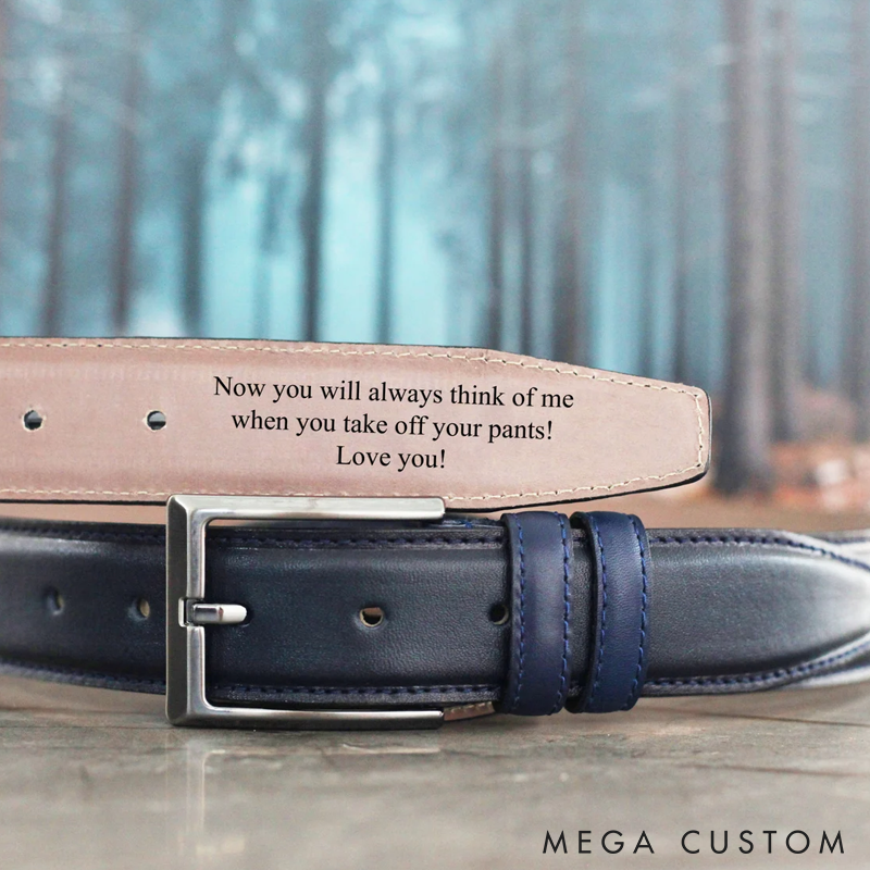 Personalized Leather Belt Custom Handmade Belt Valentine's Day Gift  Engraved Leather Belt Gift for Boyfriend Best Man Gift