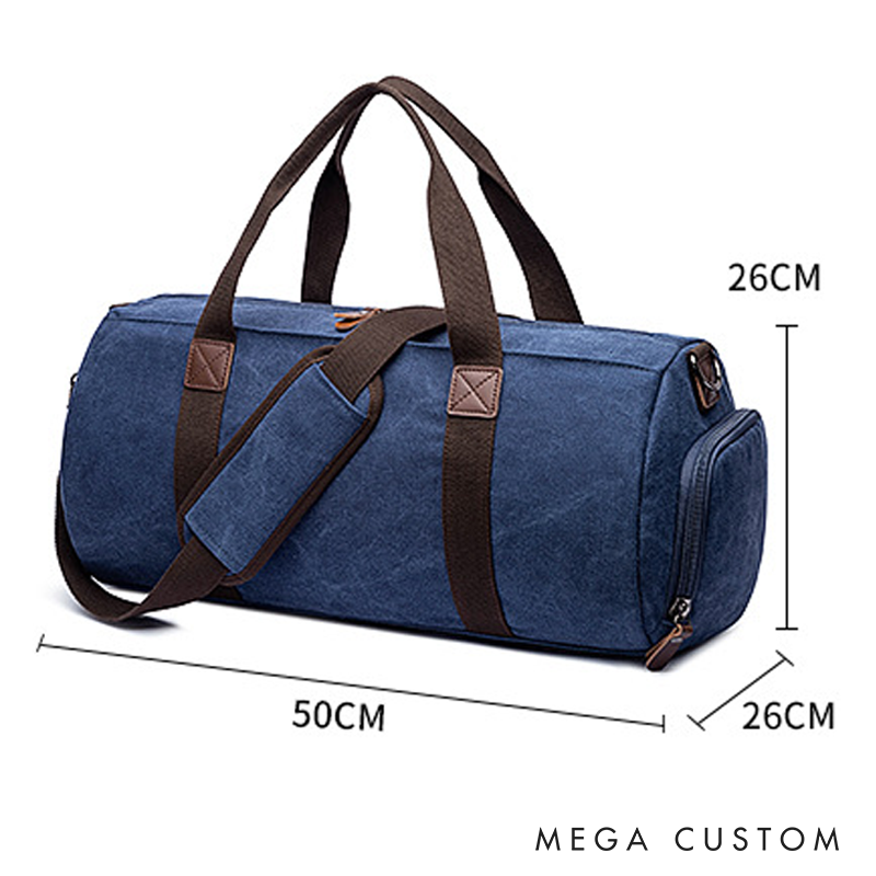 Personalized Canvas Duffle Bag Men's Travel Overnight Bag Custom Holiday Gift for Him Men's Duffel Bag Gym Bag