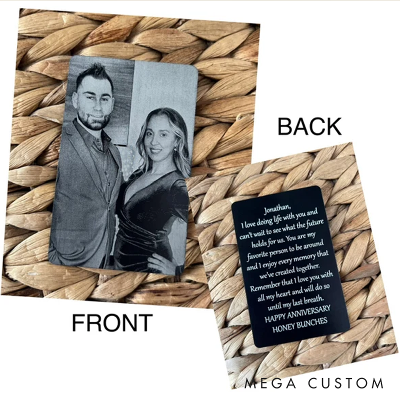 Personalized Wallet Card Custom Metal Wallet Insert Card Valentine's Day Gift for Husband or Boyfriend Anniversary Gift for Him