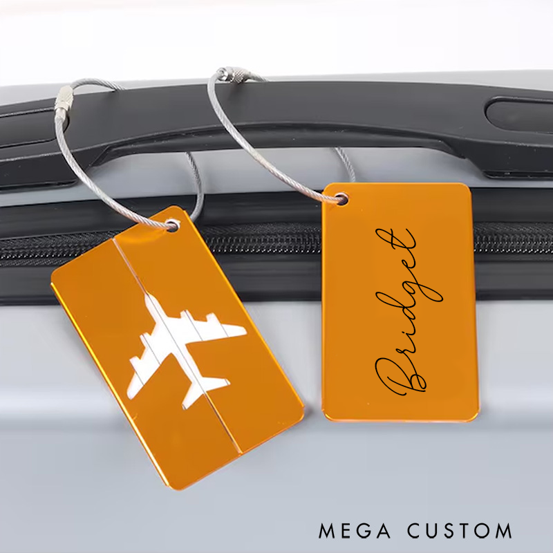 Personalized Metal Luggage Tag Custom Metal Luggage Tags Travel Gift Engraved Aluminum Luggage Tags for Backpacks Travel