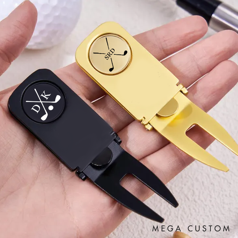 Personalized Golf Divot Tool With Ball Marker Engraved Custom Golf Retractable Divot Tool Groomsmen Golfer Gifts For Men Golf Accessories