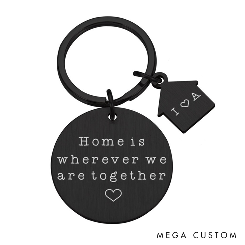 Personal New Home Keychain Custom Stainless Steel Couples Keychain Home Gift Couples Keychains New Homeowners New Home Gift
