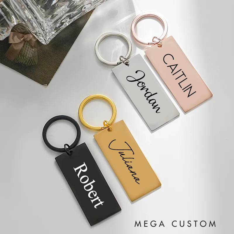 Personalized Engraved Keychain Stainless Steel Keychain Custom Metal Keychain with Name Birthday Gift Boyfriend