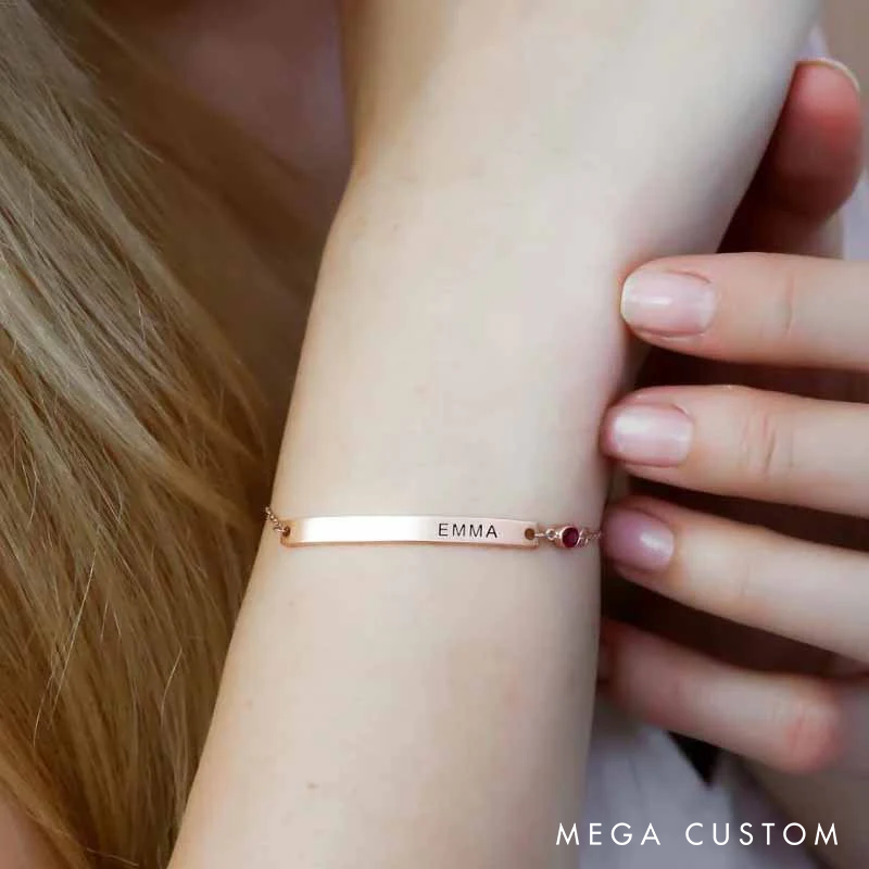 Personalized Birthstone Bracelet Gift for Women GPS Coordinates Longitude Latitude Bracelet Birthday Gift for Her Valentine's Day gifts Wedding Gift