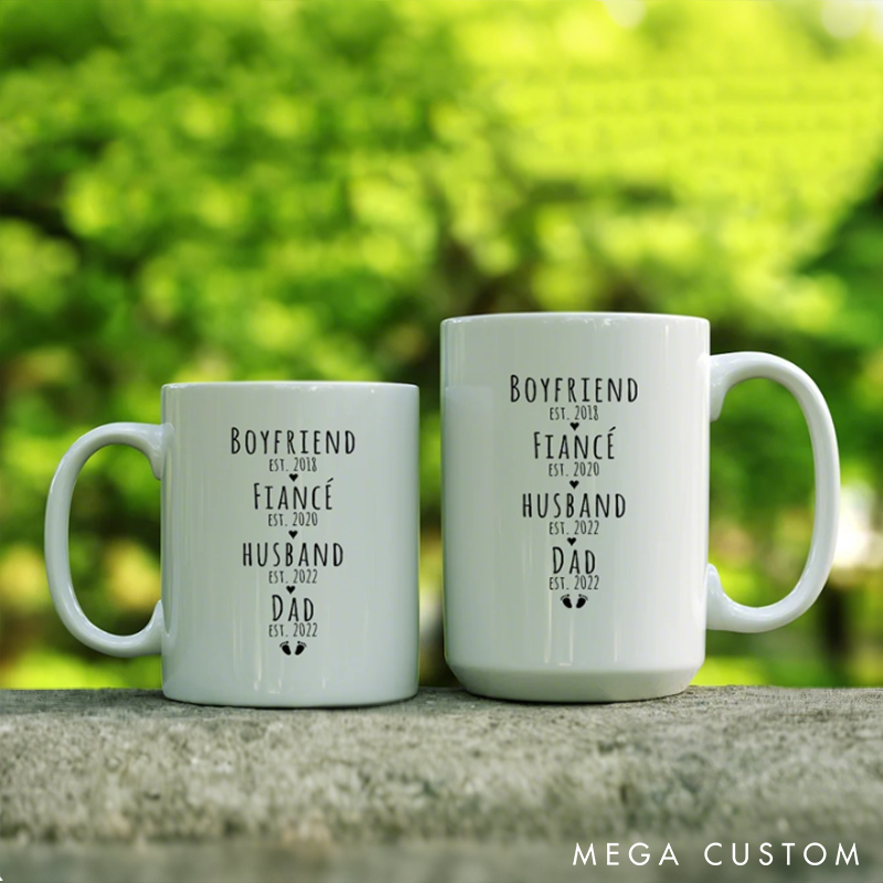 Personalized First Time Dad Mug from Wife Funny Dad-to-Be Gift Gift for New Dad Pregnancy Reveal Gift for Husband Boyfriend