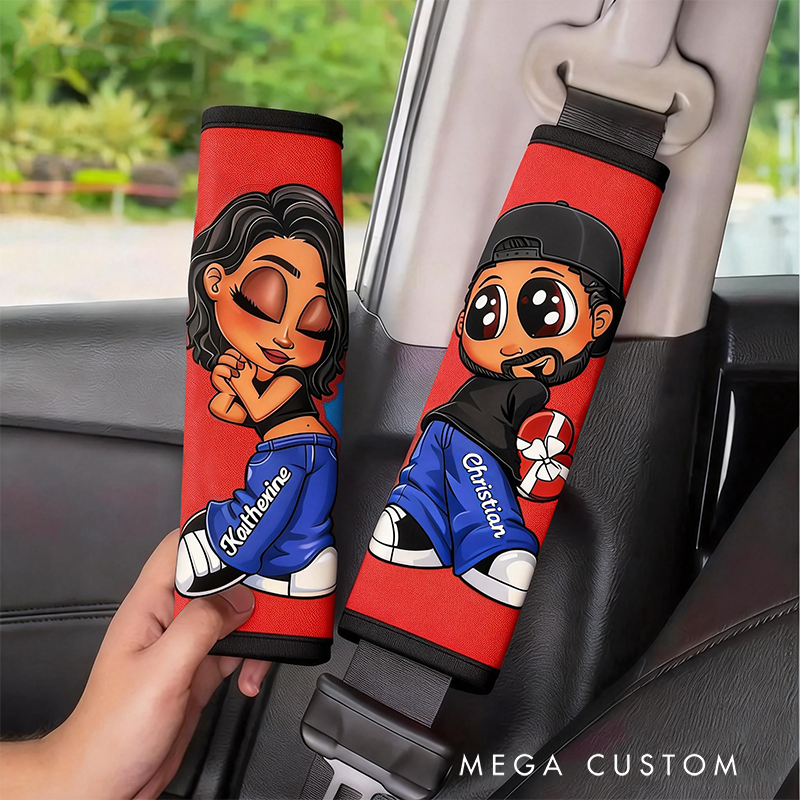 Personalized Cool Couple Shoulder Strap Pads Non-Slip Soft Protective Gear Gift for Partners