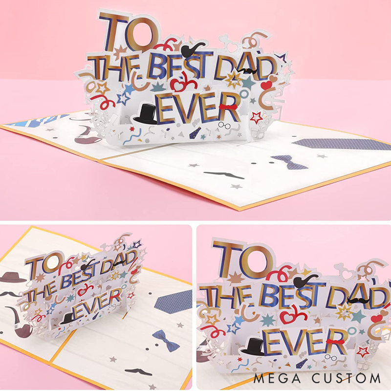 Pop Up fathers day gifts Card 3D Fathers Day Card Greeting Cards to The Best Dad Birthday Card Gift with Envelope 