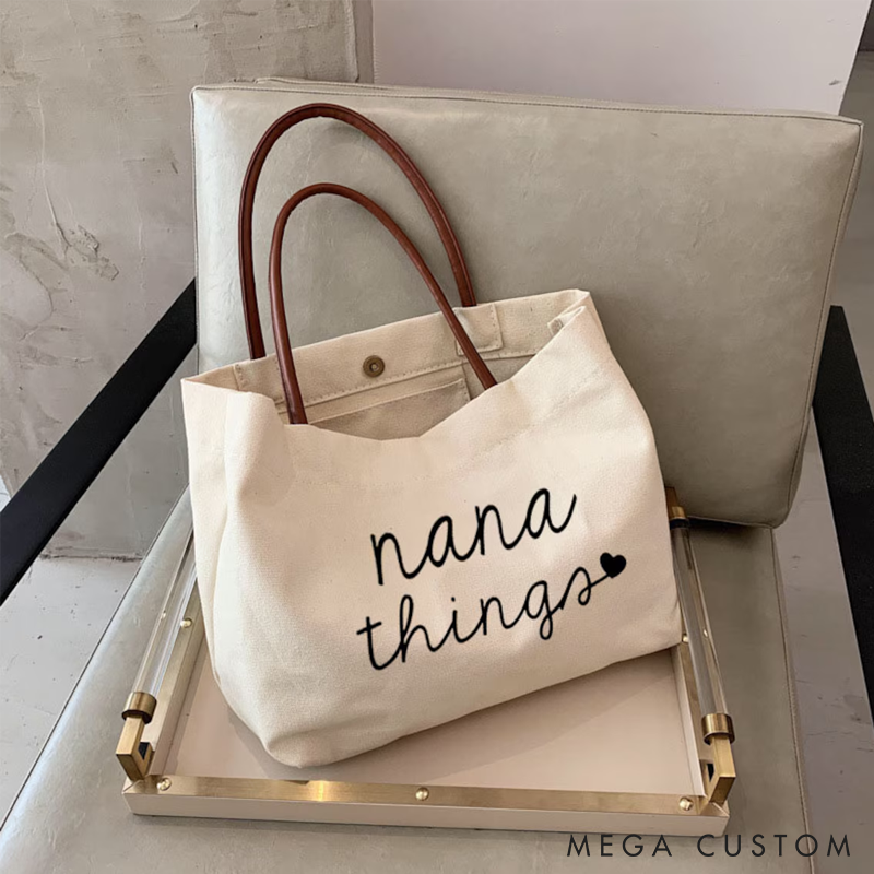 Personalized Grandma Gift Nana Things Tote Bag Mothers Day Gift For Grandma New Grandma Gift