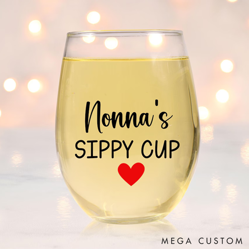 Personalized Grandma Gift Grandma Gift Ideas Grandma's Sippy Cup Wine Glass Grandma Christmas Gift Grandma Birthday Gift