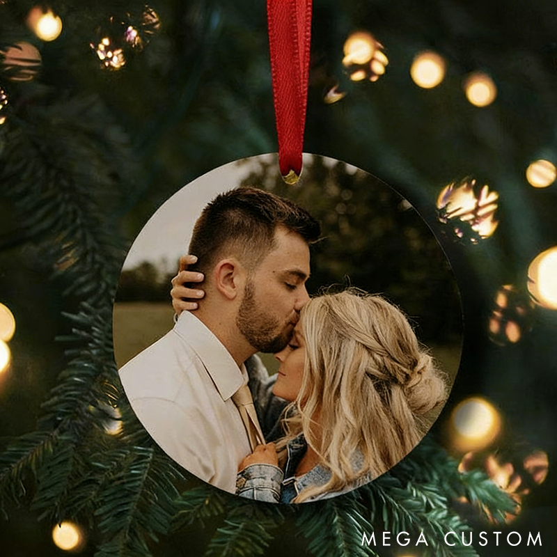 Personalized Photo Ornament Custom Picture Ornament Couples Ornaments Unique Gift for Couple Girlfriend Boyfriend Valentine's Day Gift