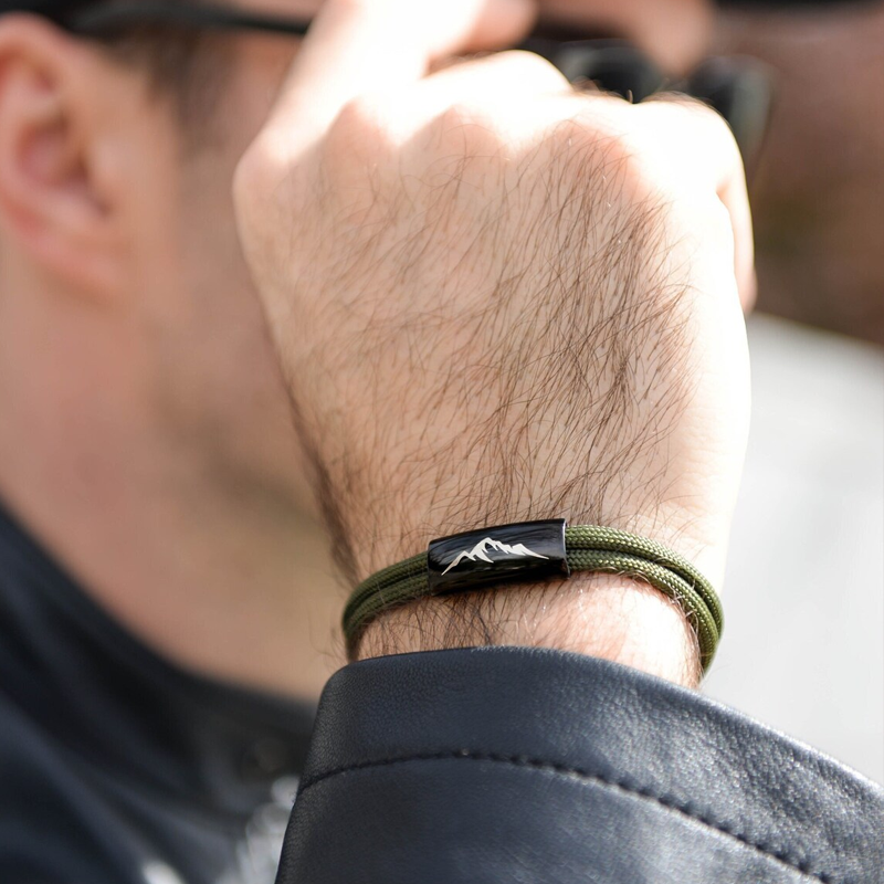 Personalized Mens Bracelet Custom Rope Bracelet Gift for Him Waterproof Cord Mens Jewelry Gift for Husband Boyfriend