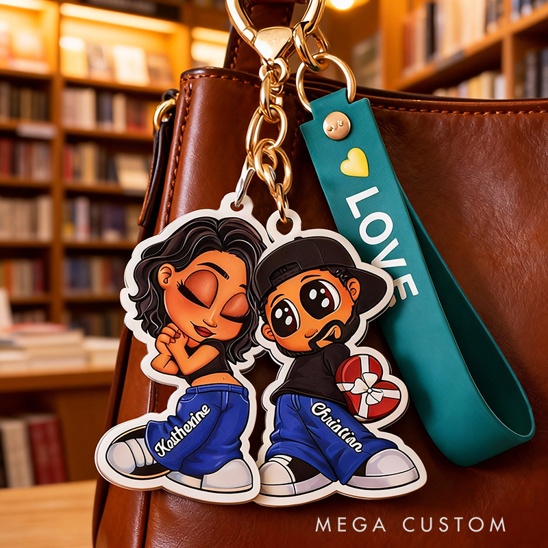 Personalized Heartfelt Anime Style Custom Photo Bag Charm Portable Perfect Romantic Holiday Gift Choice Custom Photo Accessory for Partners