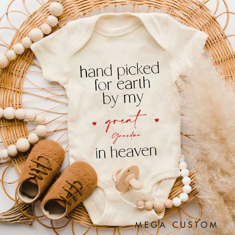 Personalized Handpicked for Earth Onesie in Heaven Onesie Custom Baby Bodysuit Baby Announcement Onesie Heaven Sent Onesie Baby Shower Gift New Baby