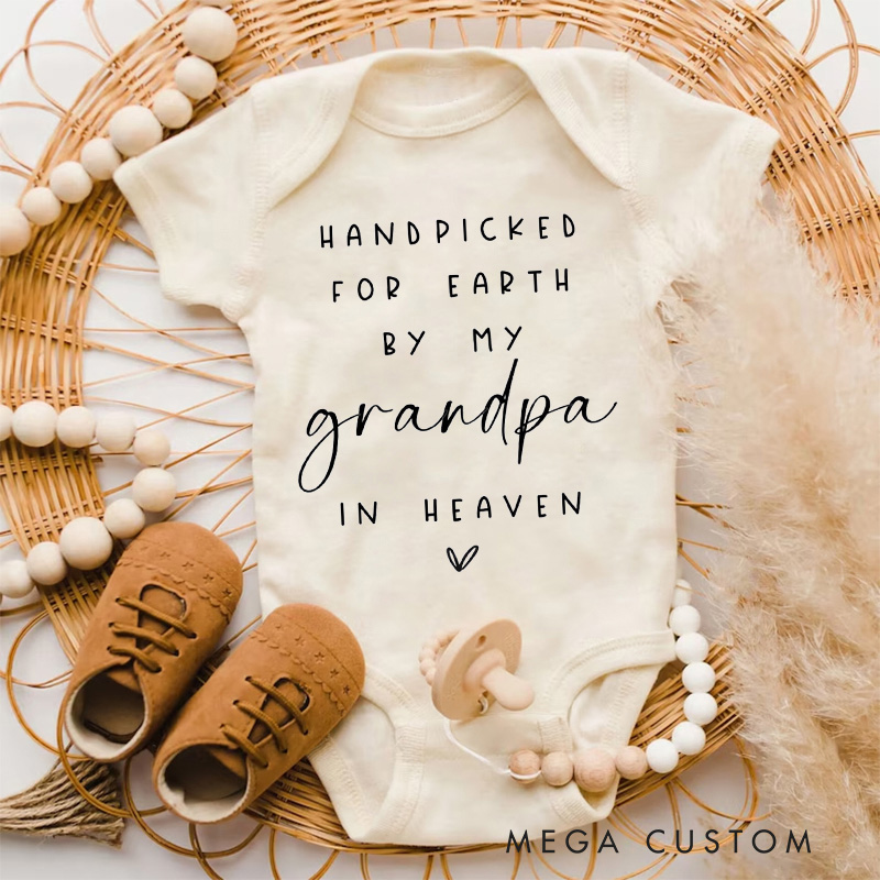 Personalized Onesie Handpicked for Earth Onesie Heaven Sent Onesie Baby Onesie in Heaven Onesie Bodysuit Announcement Onesie New Baby Gift Baby Shower Gift