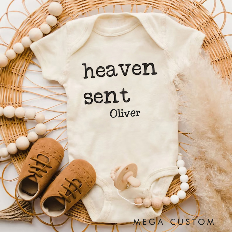 Personalized Handpicked for Earth Onesie Heaven Sent Onesie in Heaven Onesie Baby Bodysuit Baby Shower Gift Baby Announcement Onesie New Baby