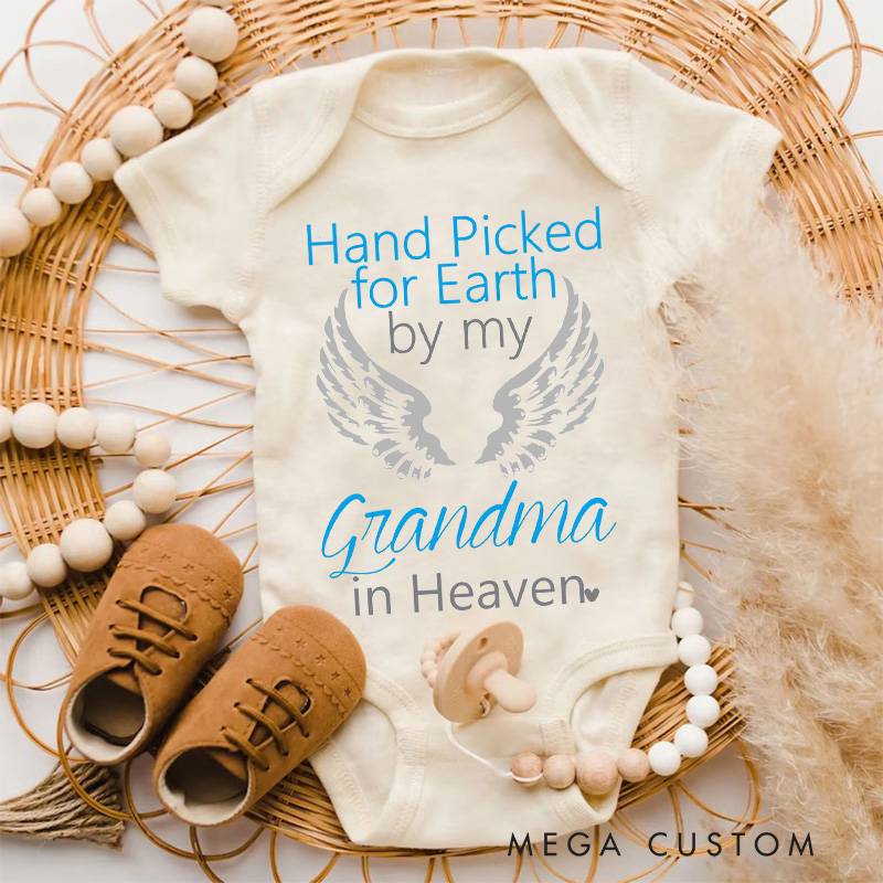 Personalized Handpicked for Earth by My Great Grandpa Grandma in Heaven Bodysuit Baby Announcement Onesie Baby Shower Gift Heaven Sent Onesie New Baby